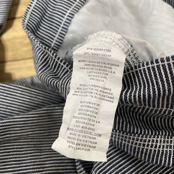 Dickies Hickory Stripe Carpenter Pants Women Juniors 5 27 Navy White Y2k Skate - Picture 14 of 16